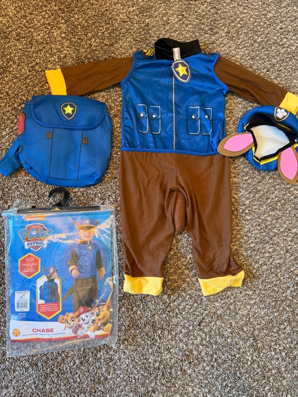 Paw Patrol Chase Costume - Blue, Brown & Yellow